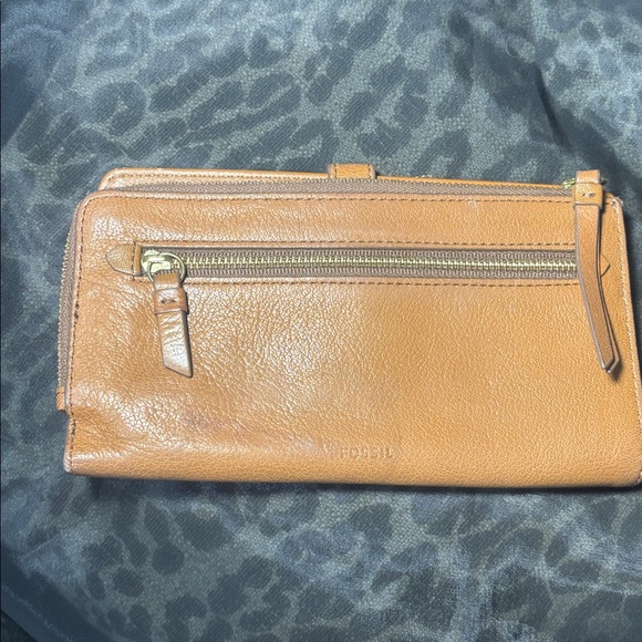 Fossil Fiona wallet camel brown envelope style multi compartment women’s wallet - Picture 4 of 14